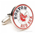 Novelty Man's Round BOSTON RED SOX Enamel Jewelry Cufflinks